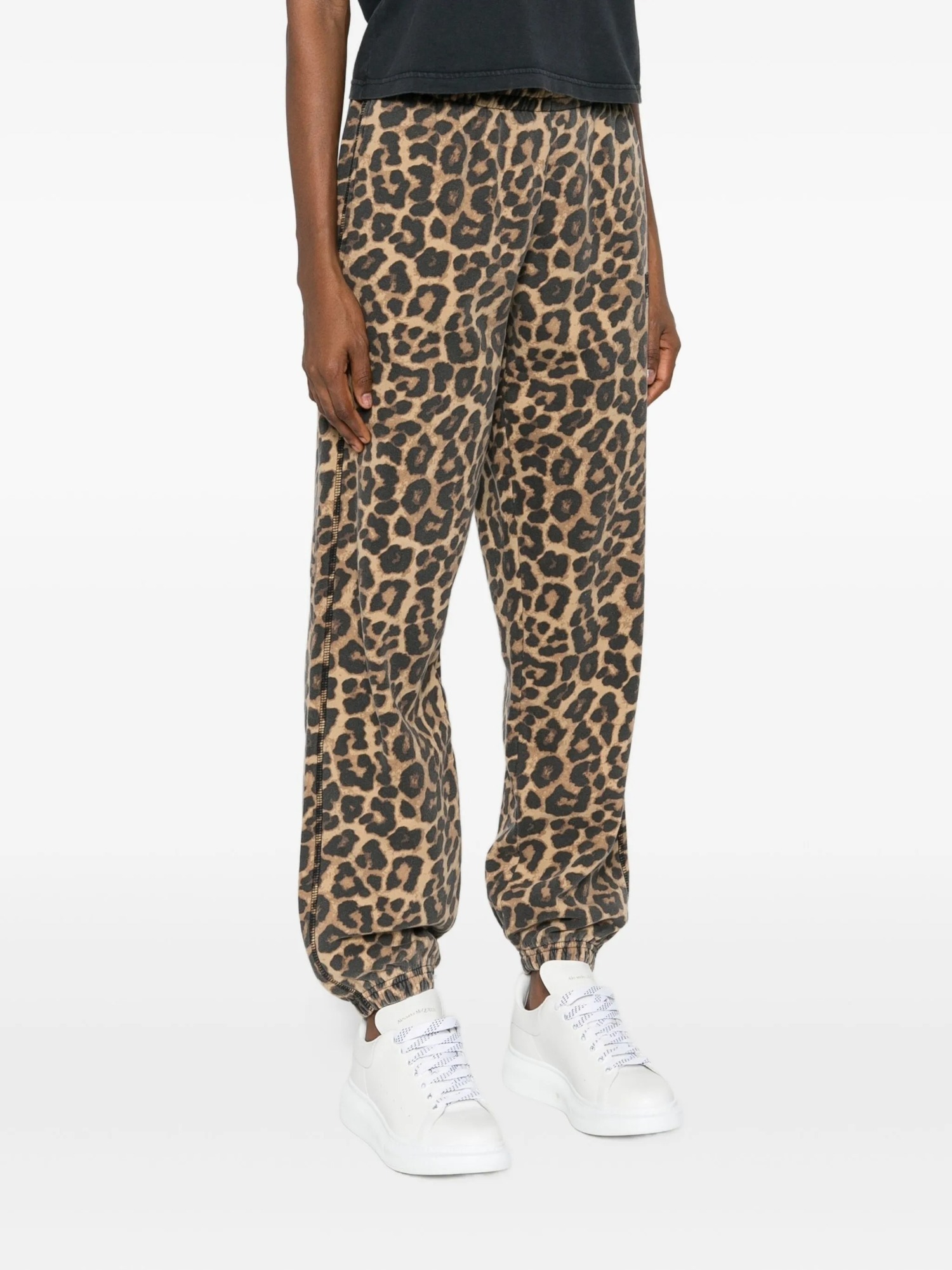 Anine Bing Leopard-print Track Pants In Brown