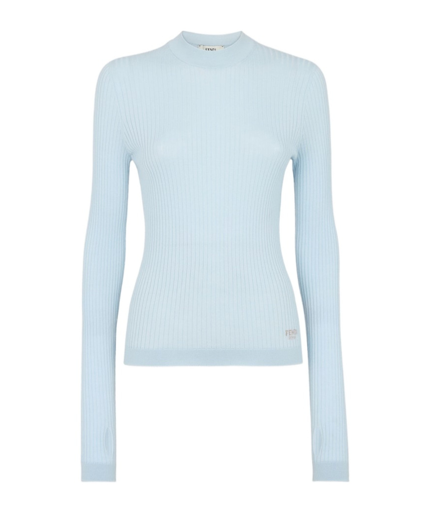 Fendi Wool Sweater In Light Blue