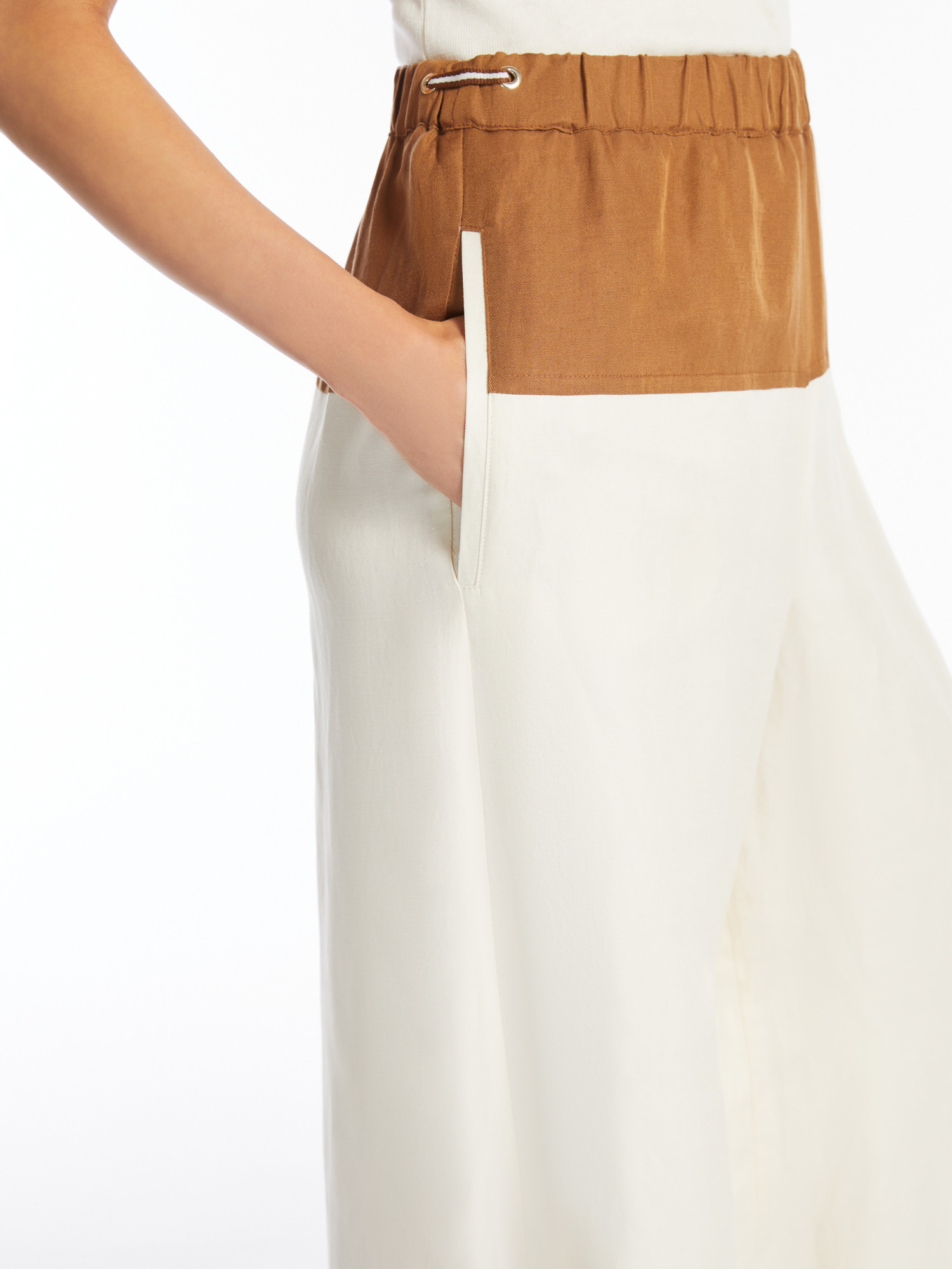 Max Mara Elastic Waist Casual Pants In White