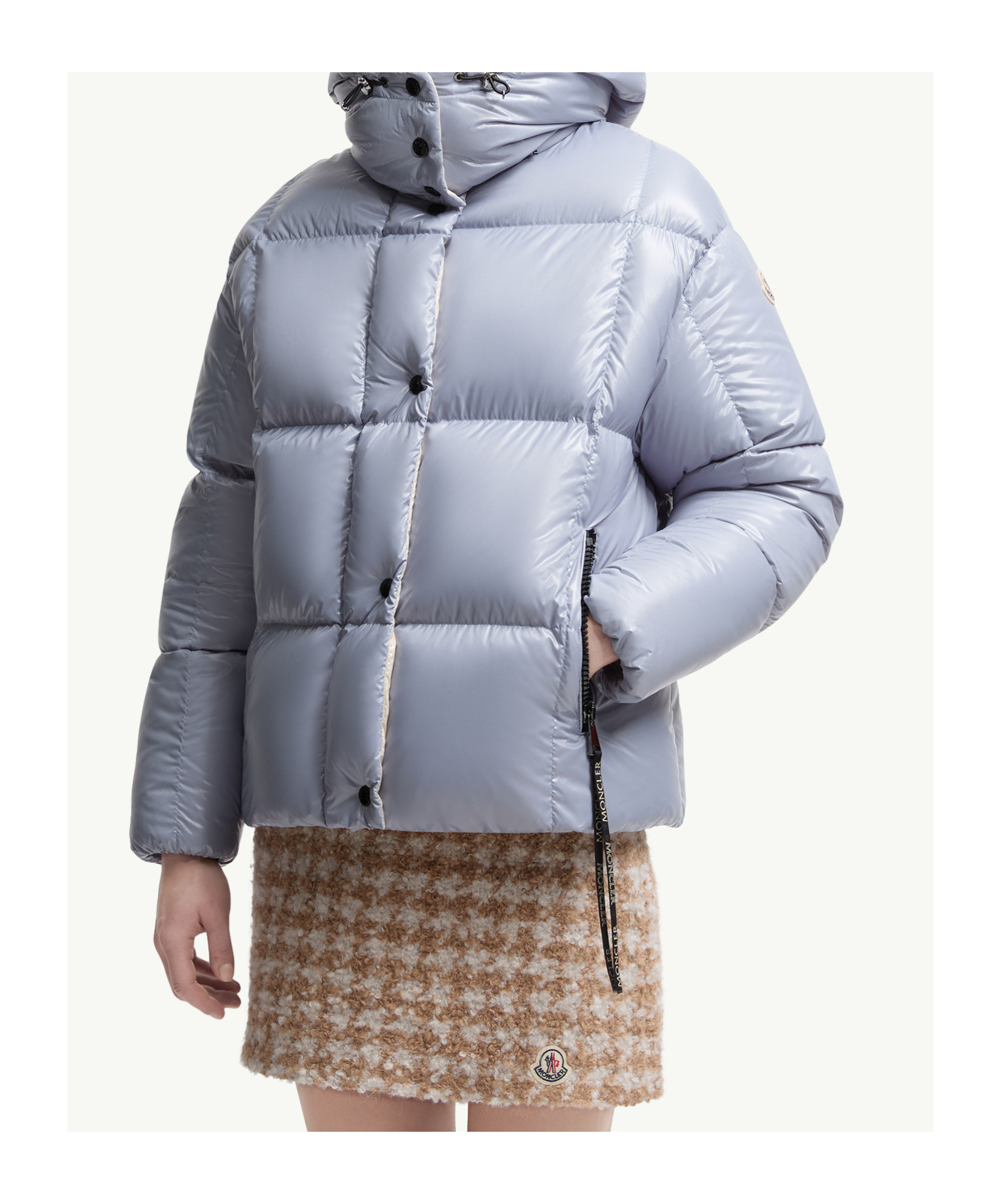 Moncler Long Sleeve Down Jacket In Blue