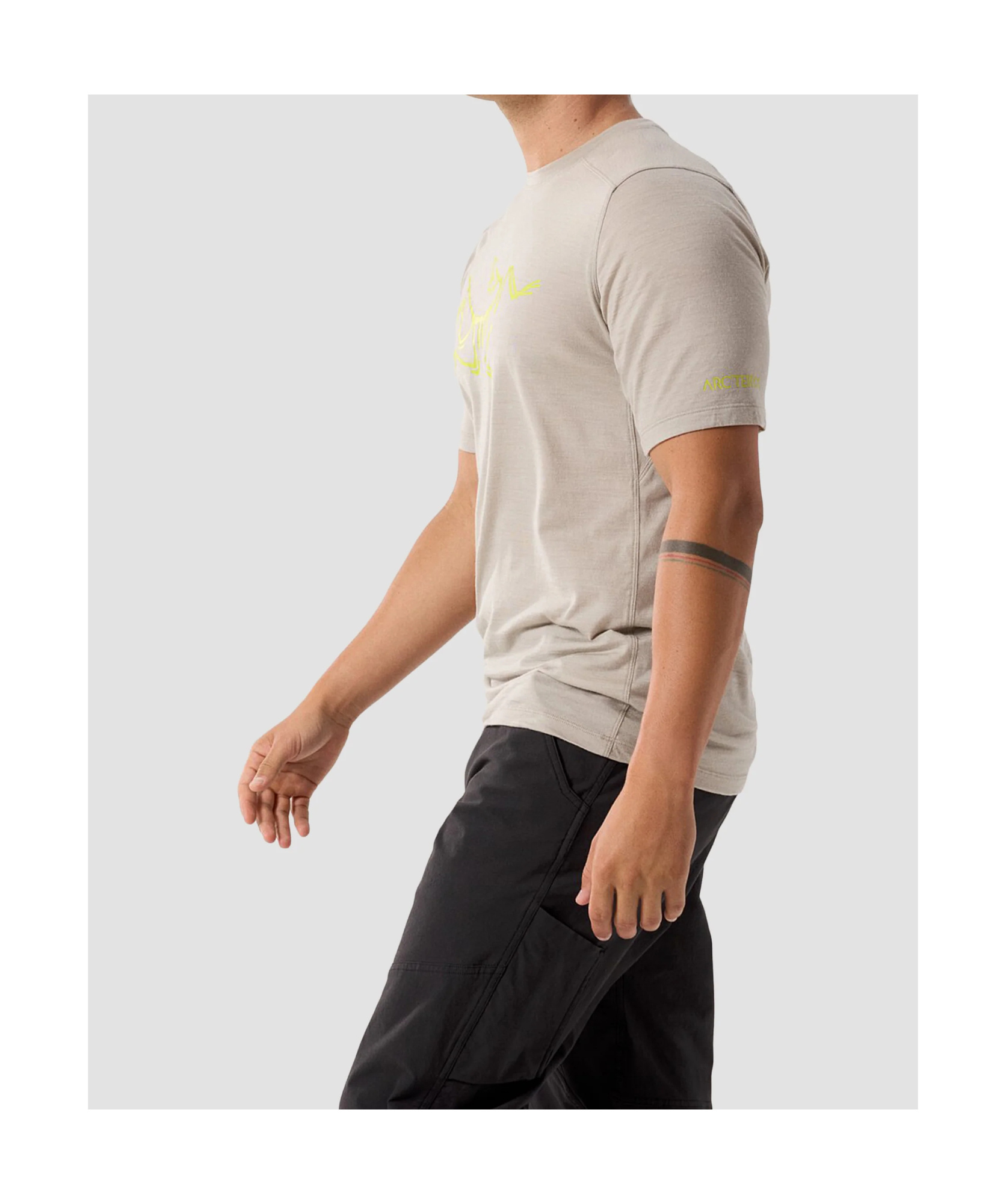 Arc'teryx Ionia Merino Wool Logo Shirt Ss Men's In Neutral