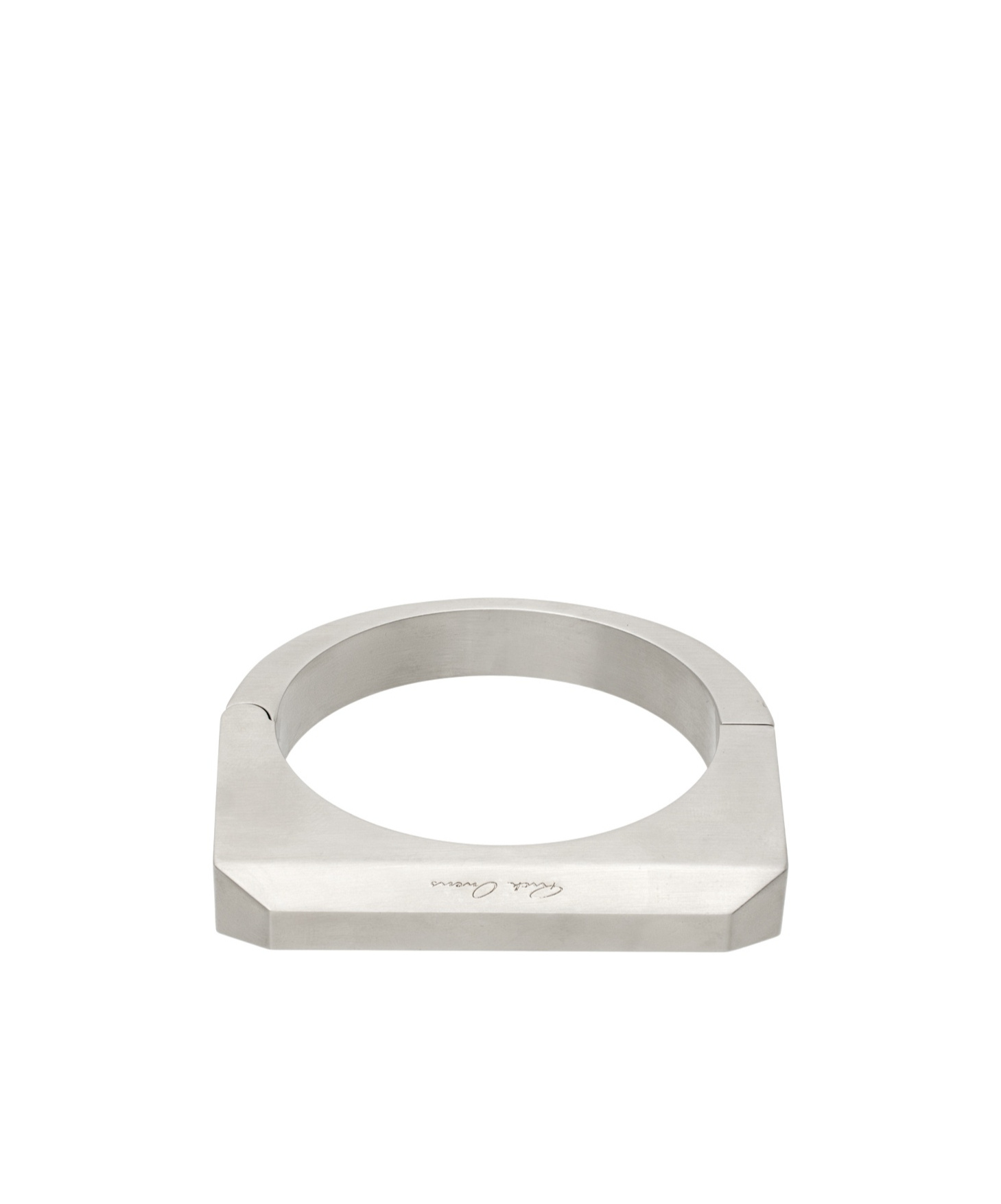 Rick Owens Beveled Logo Bracelet In White