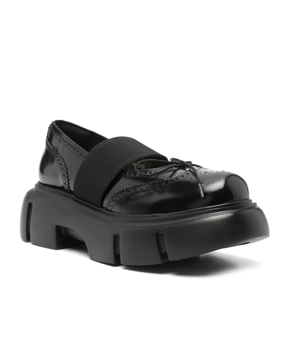 Simone Rocha Platform Ballet Brogues Shoes In Black