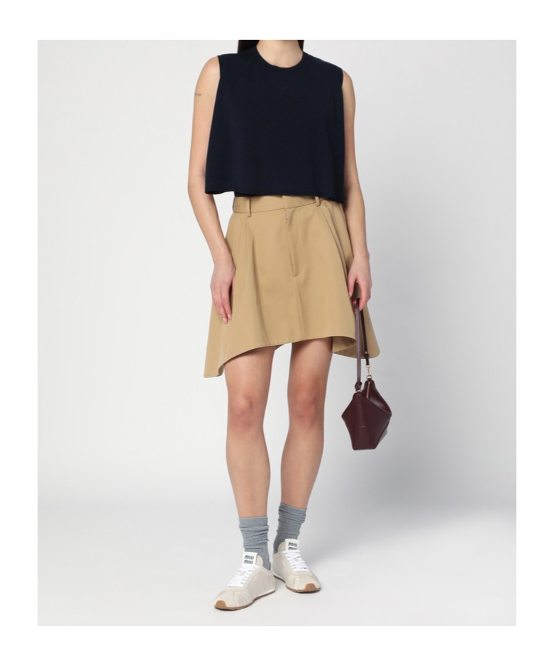 Shop Loewe Belt Loop Skirt In Beige