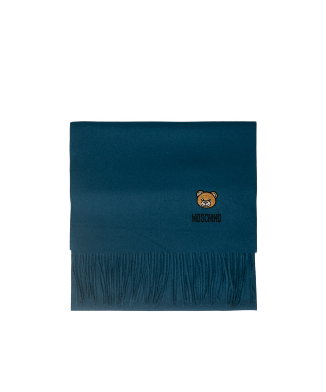 Moschino Fringed Scarf In Blue