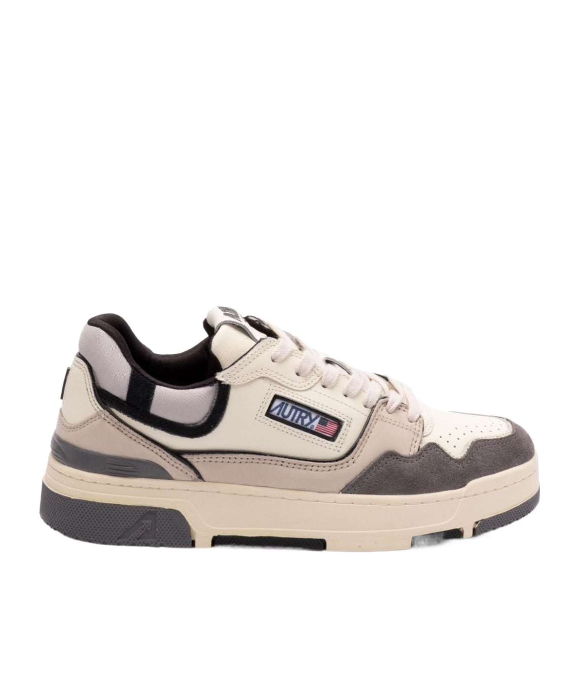 Autry Low-top Sneakers With Textured Panels And Cushioned Sole In Nude