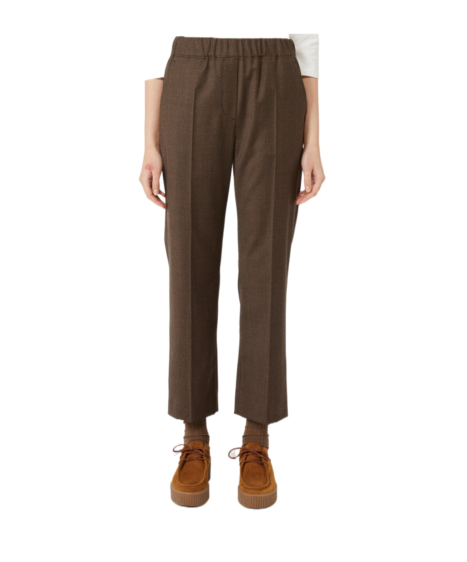 Weekend Max Mara Omens Chocolate Hateley Wide-leg Stretch-wool Trousers In Brown