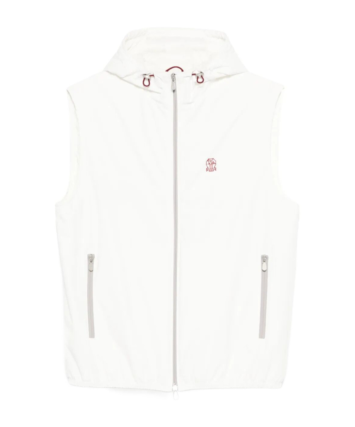 Brunello Cucinelli Hooded Waistcoat In White
