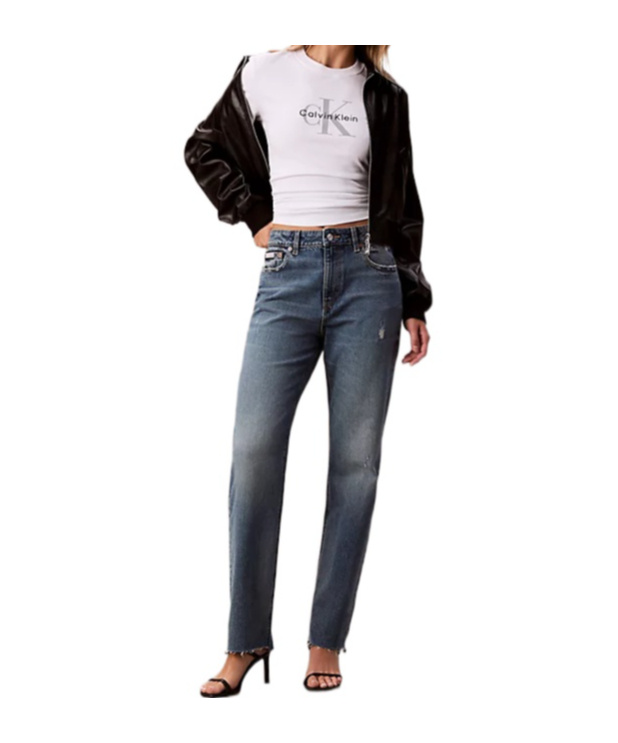 Calvin Klein Jeans Est.1978 High Rise Straight Jeans In Blue