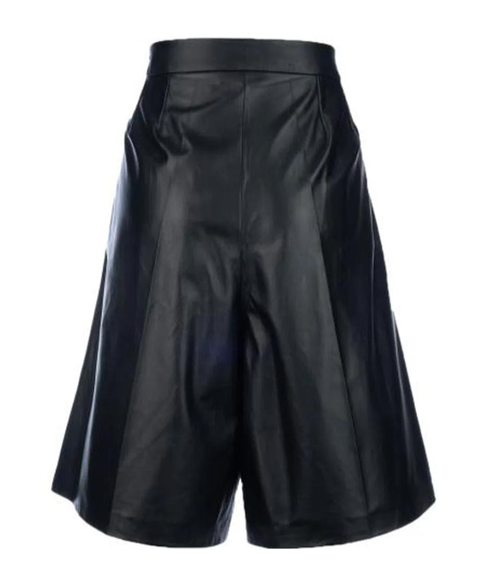 Fabiana Filippi High Waist Pleated Wide Leg Shorts In Black