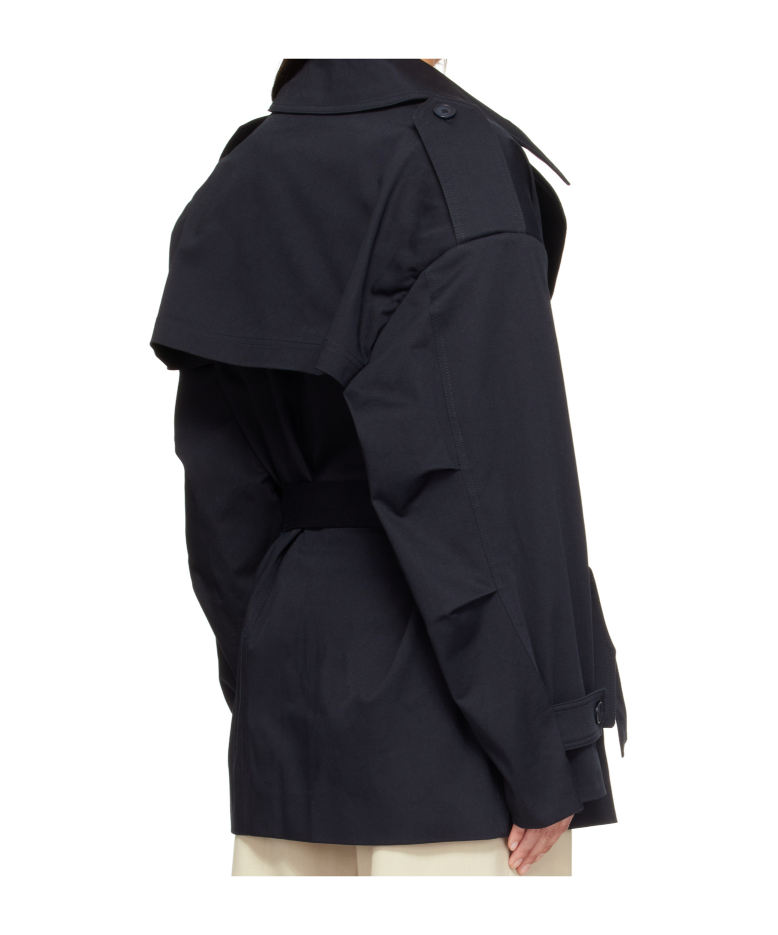 The Frankie Shop Short Windbreaker In Black