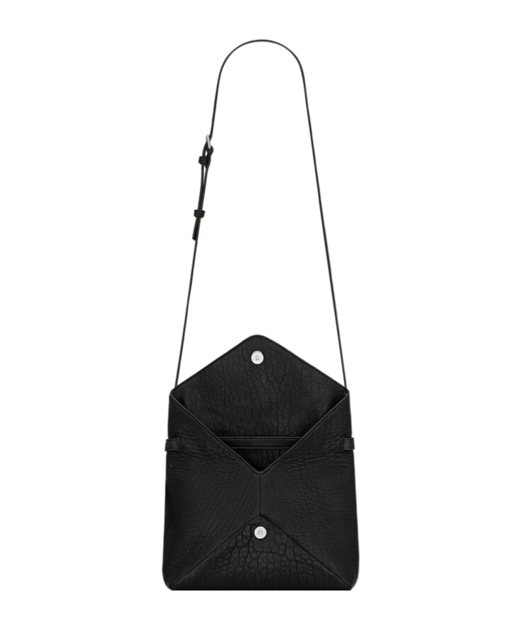 Saint Laurent Cassandre Envelope Messenger Bag In Black