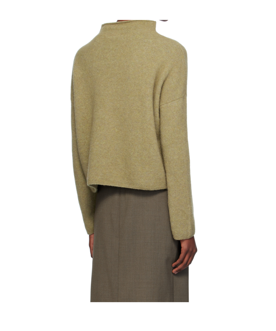 Filippa K Khaki Mika Yak Funnelneck Sweater In Neutral