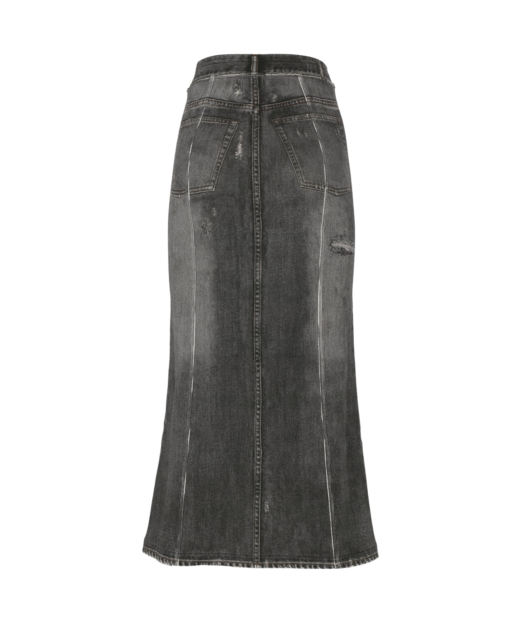 Acne Studios Printed Stretch Cotton Midi Skirt In Black
