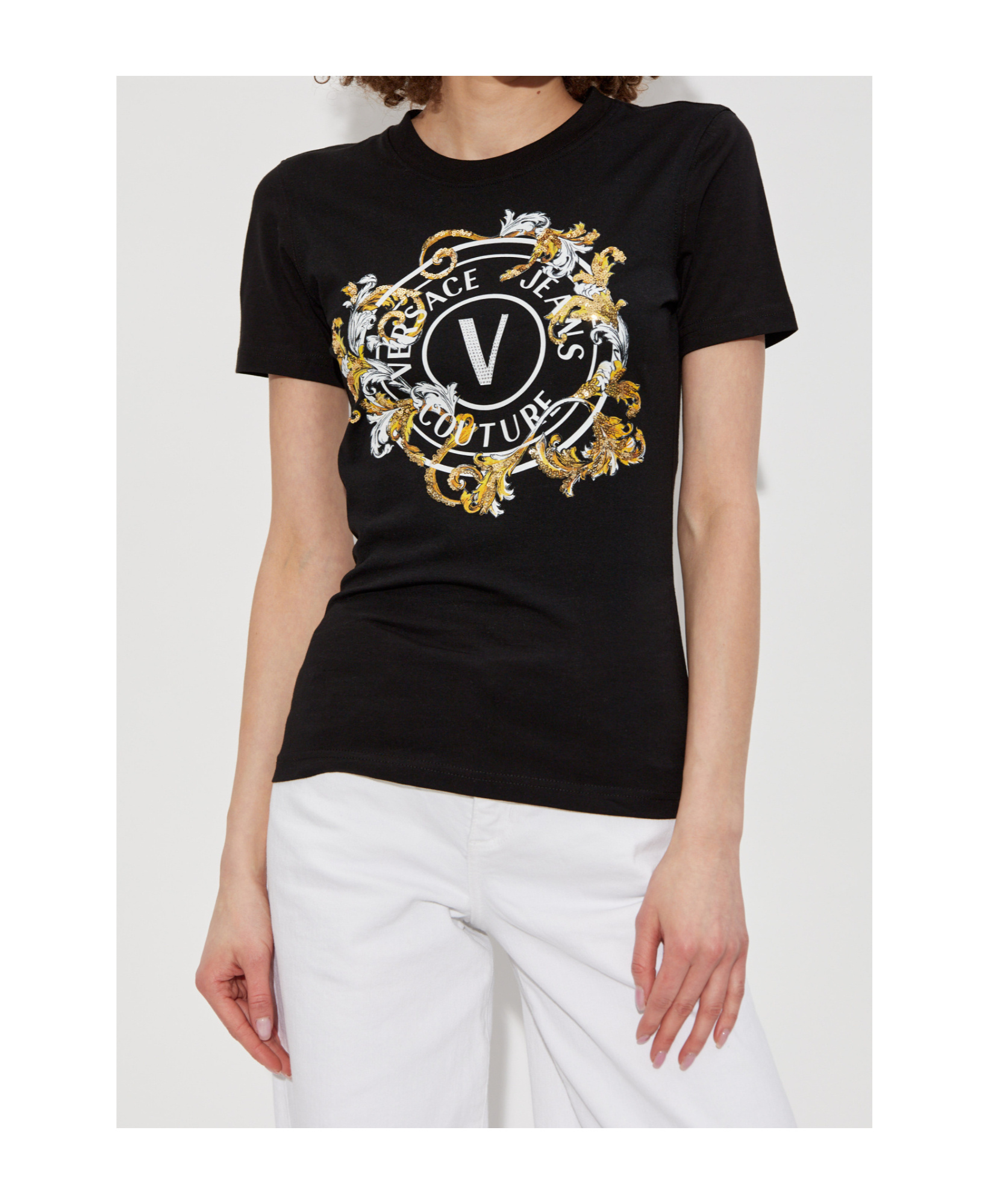 Versace Jeans Logo-print T-shirt In Black