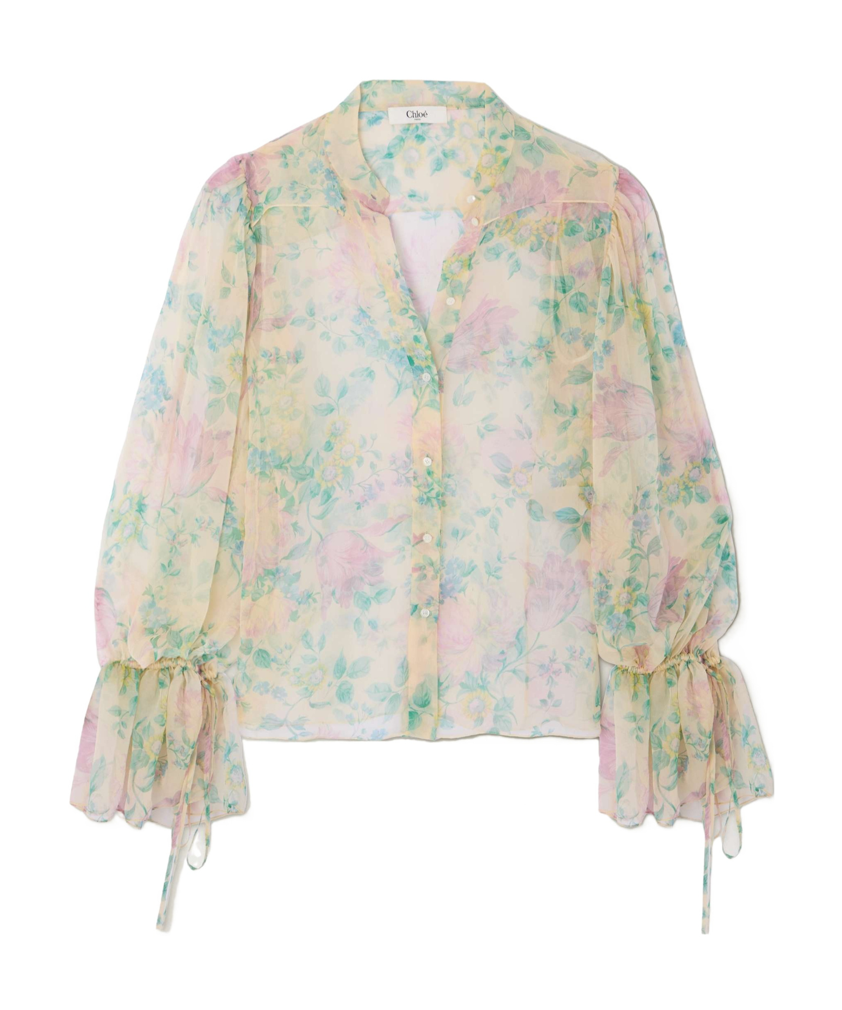 Shop Chloé Printed Blouse In Nude