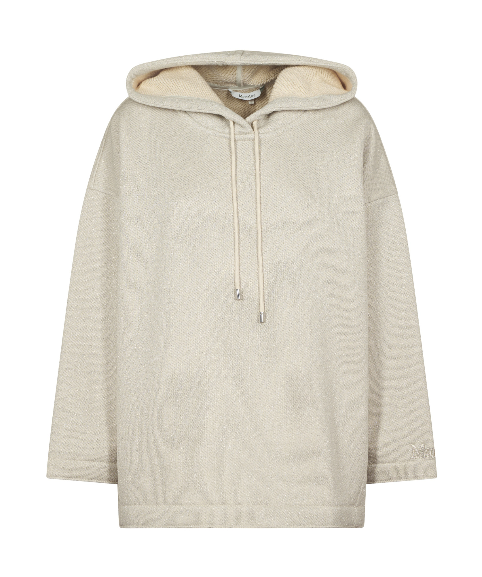 Max Mara Long-sleeved Hooded Hoodie In Nude