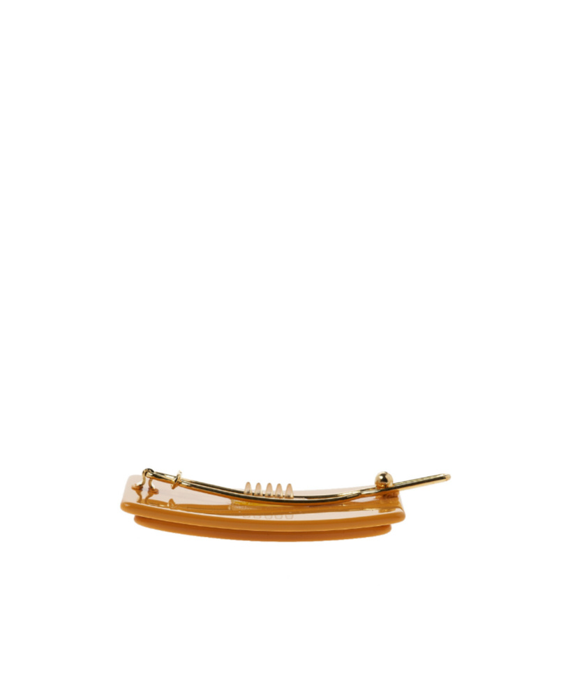Fendi Logo Rectangular Hairpin In Orange