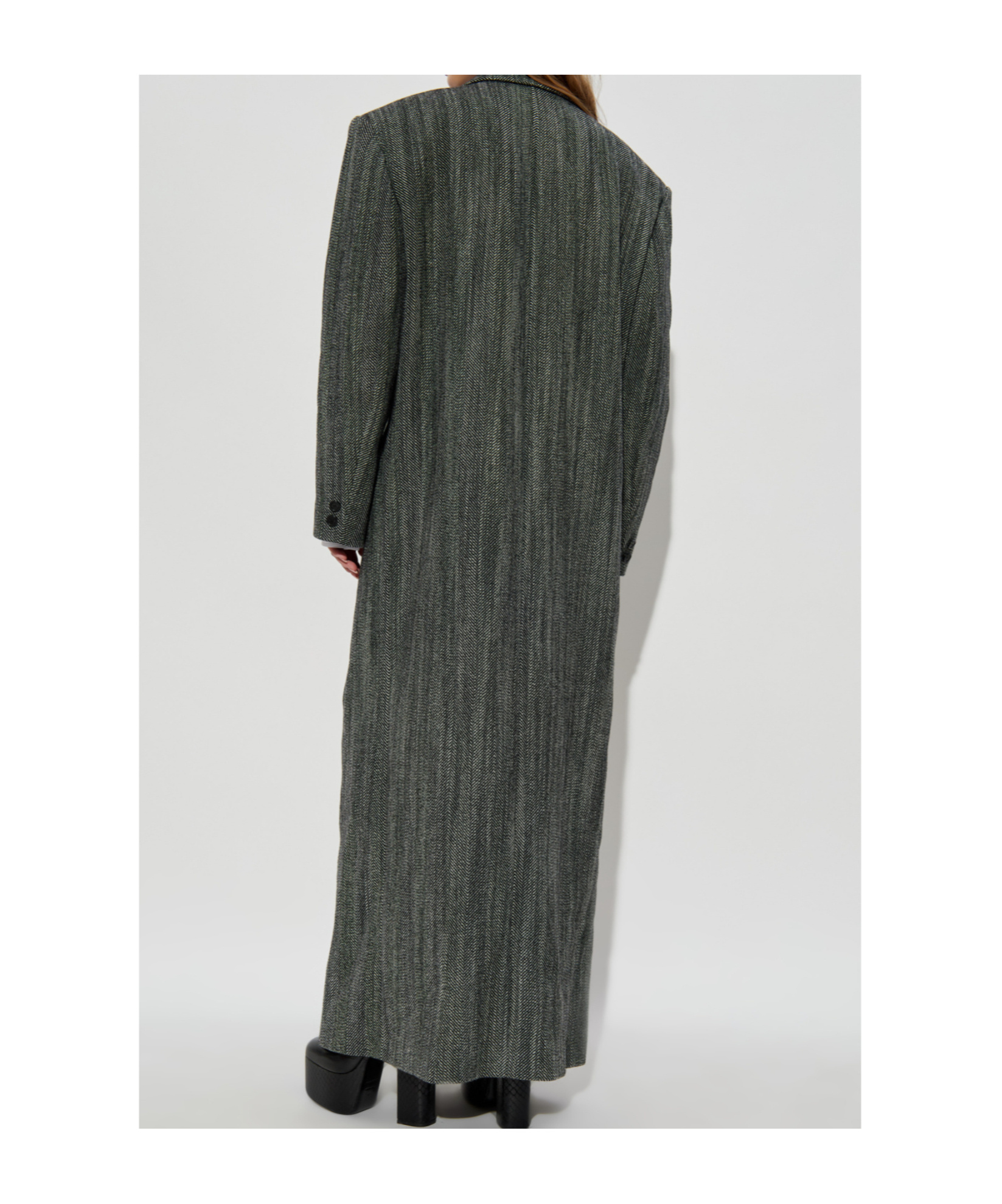 Dsquared2 X Magliano Double-breasted Long Coat In Gray