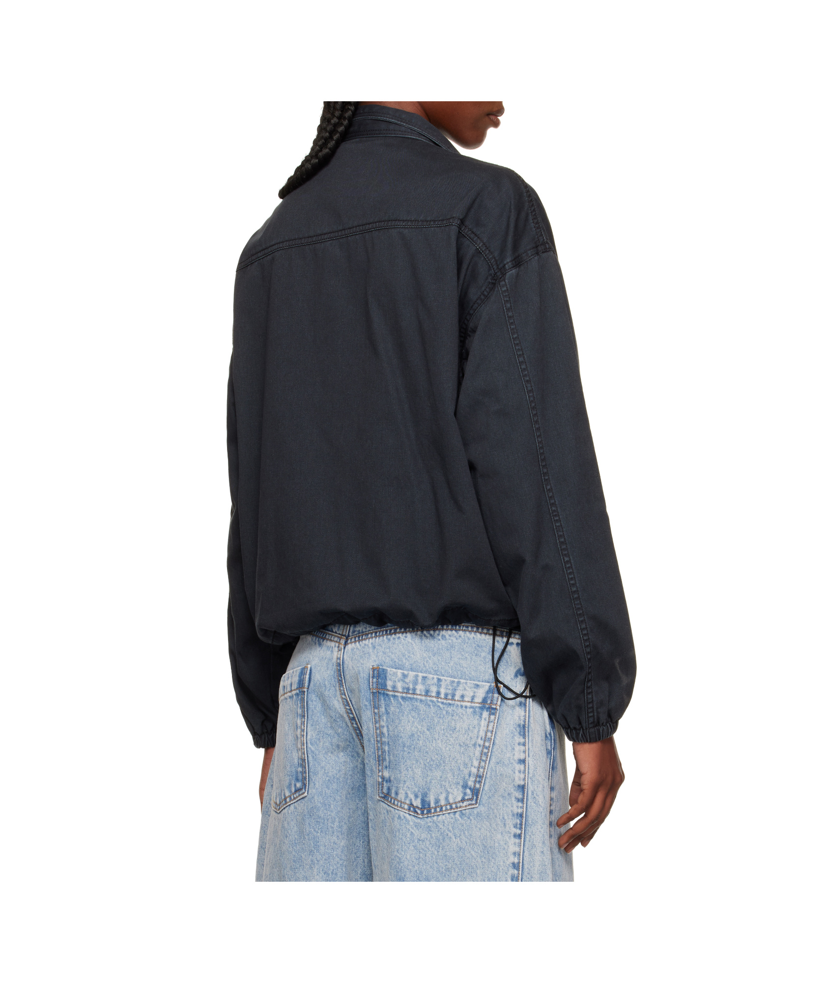 We11 Done Navy Harrington Jacket In Blue