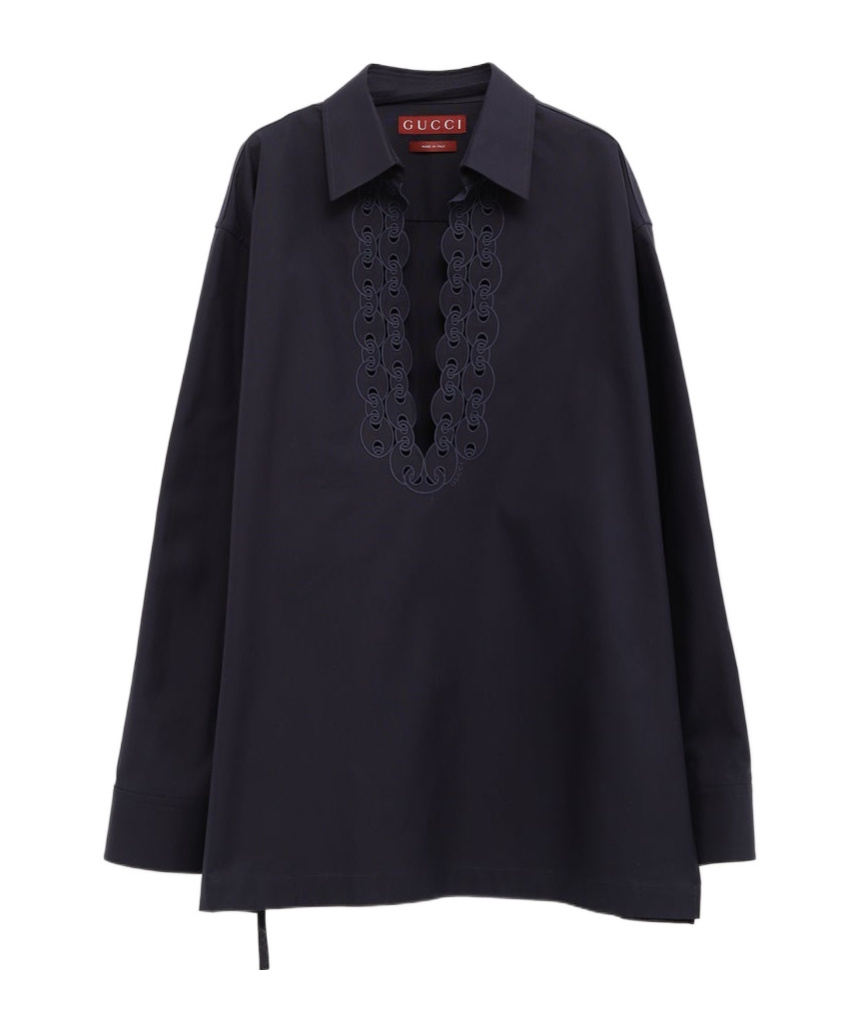 Gucci Piquet Polo Shirt With Button Cuffs And Embroidered Detail