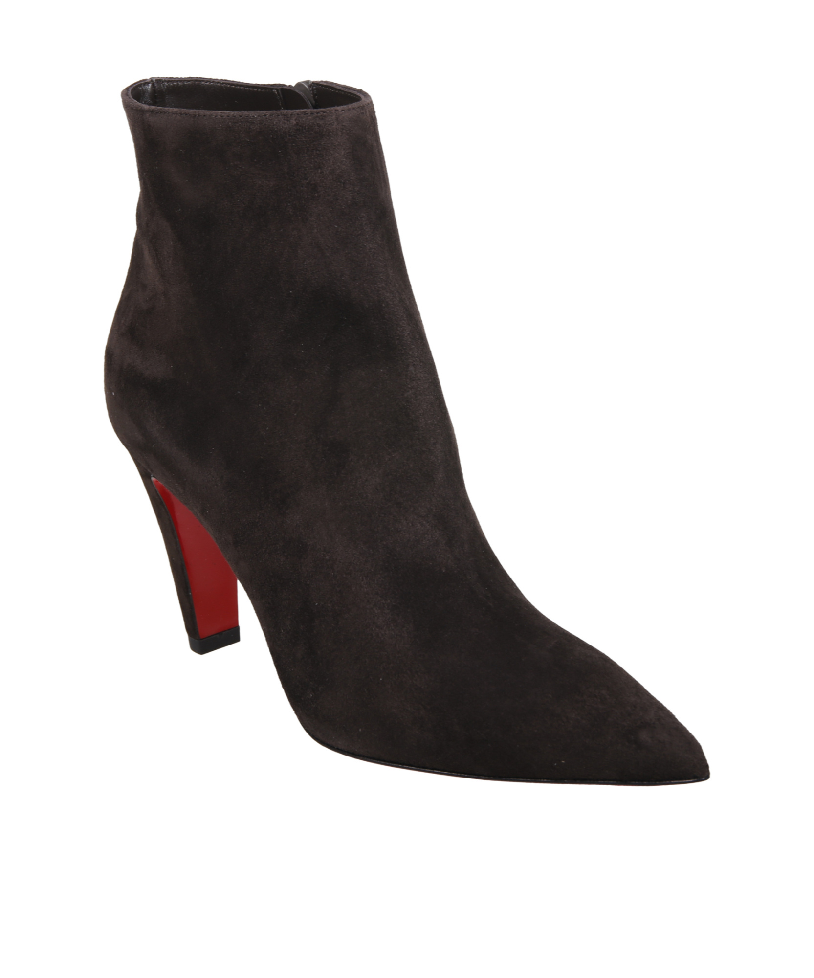 Christian Louboutin Pointed Toe Zip-up Boots In Black