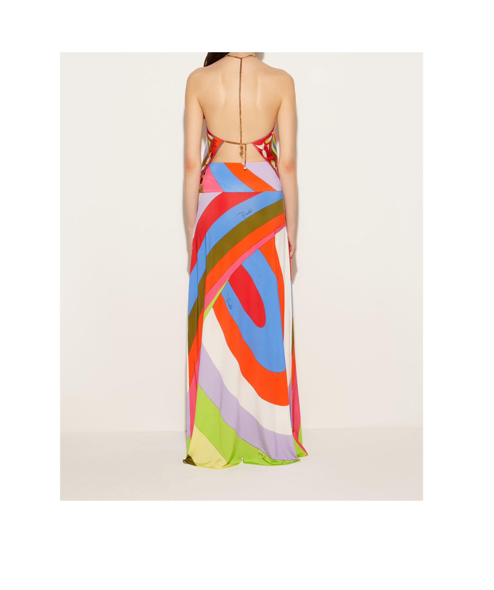 Pucci Jersey Satin Skirt In Multicolor