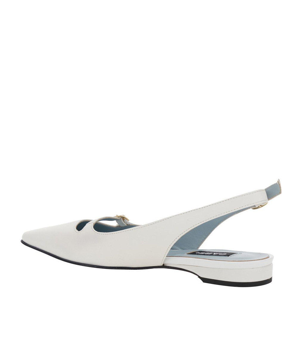Carel Paris Square-toed Ballet Shoes In White