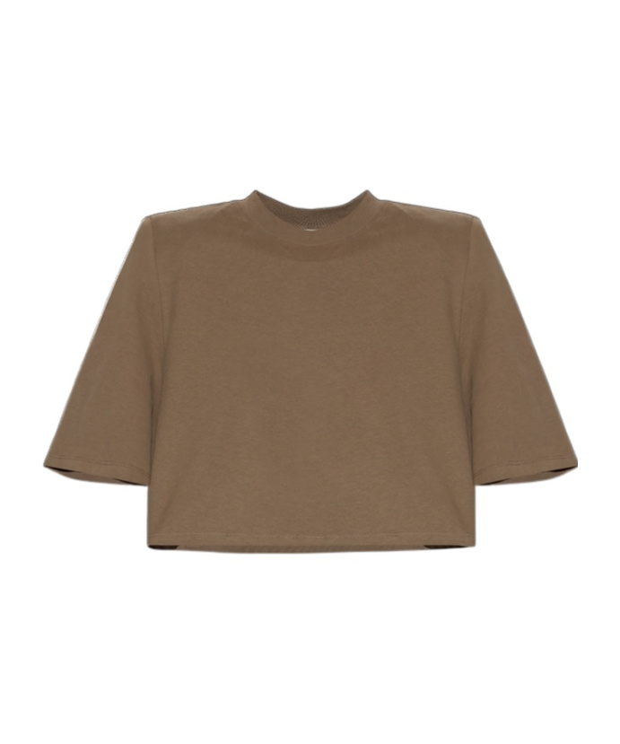 Isabel Marant Crewneck Cropped T-shirt In Brown