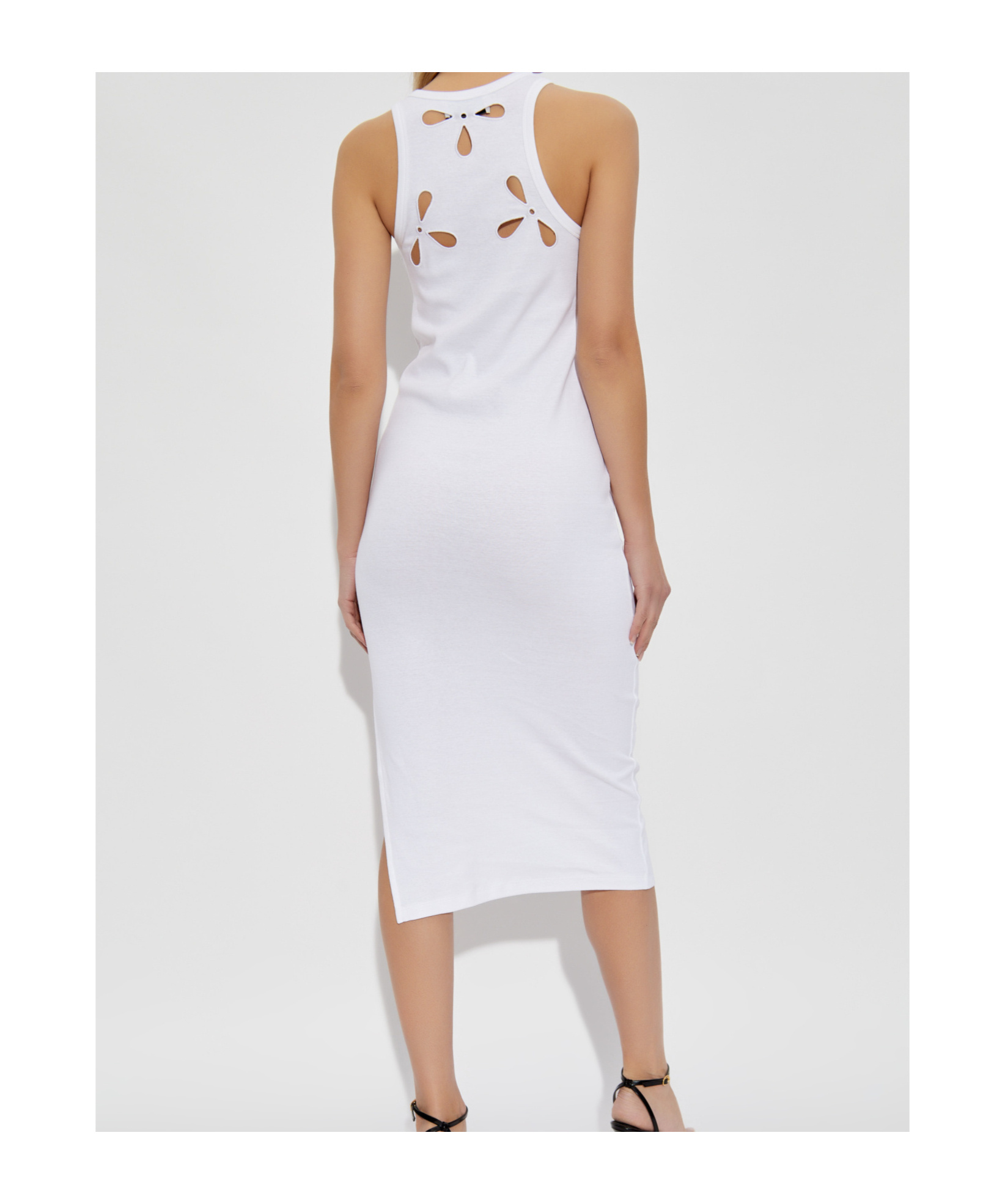Coperni Dress With Openwork Pattern In White