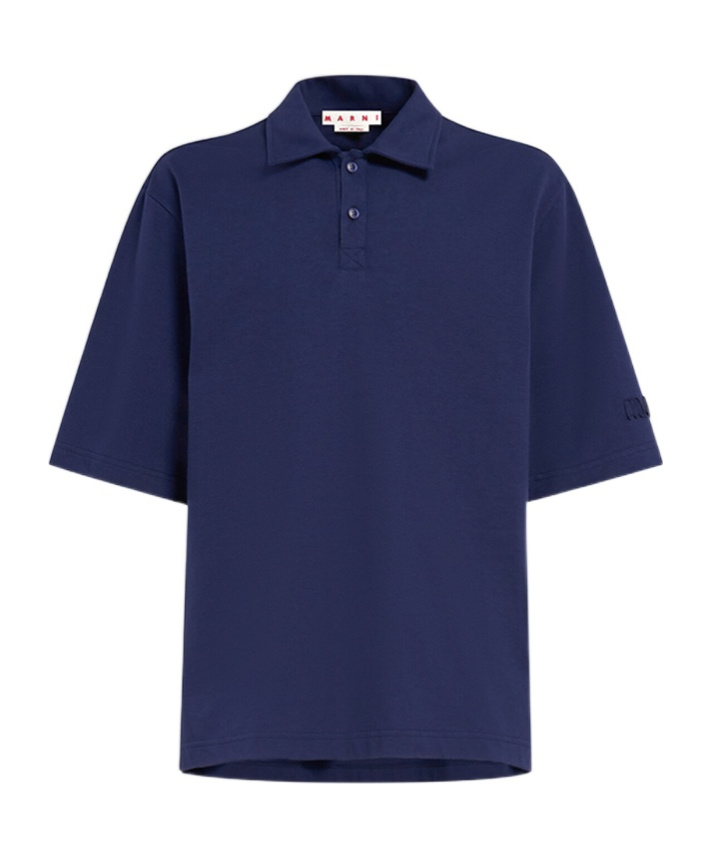 Marni Straight Hem Polo Shirt In Blue