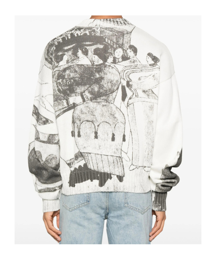 Enfants Riches Deprimes The Ballroom Dance Knitted Sweater In White