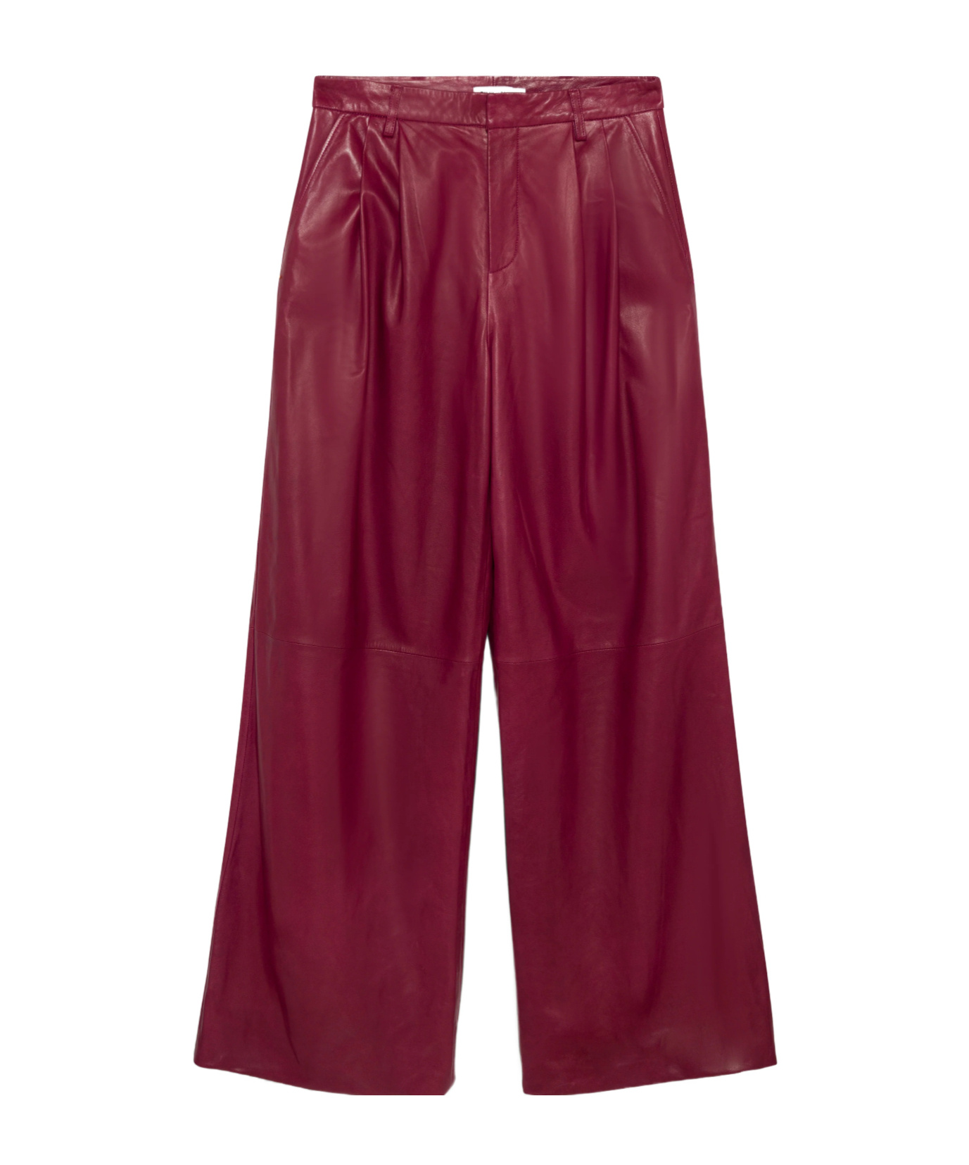 Simkhai Kobie Wide-leg Leather Pants In Burgundy