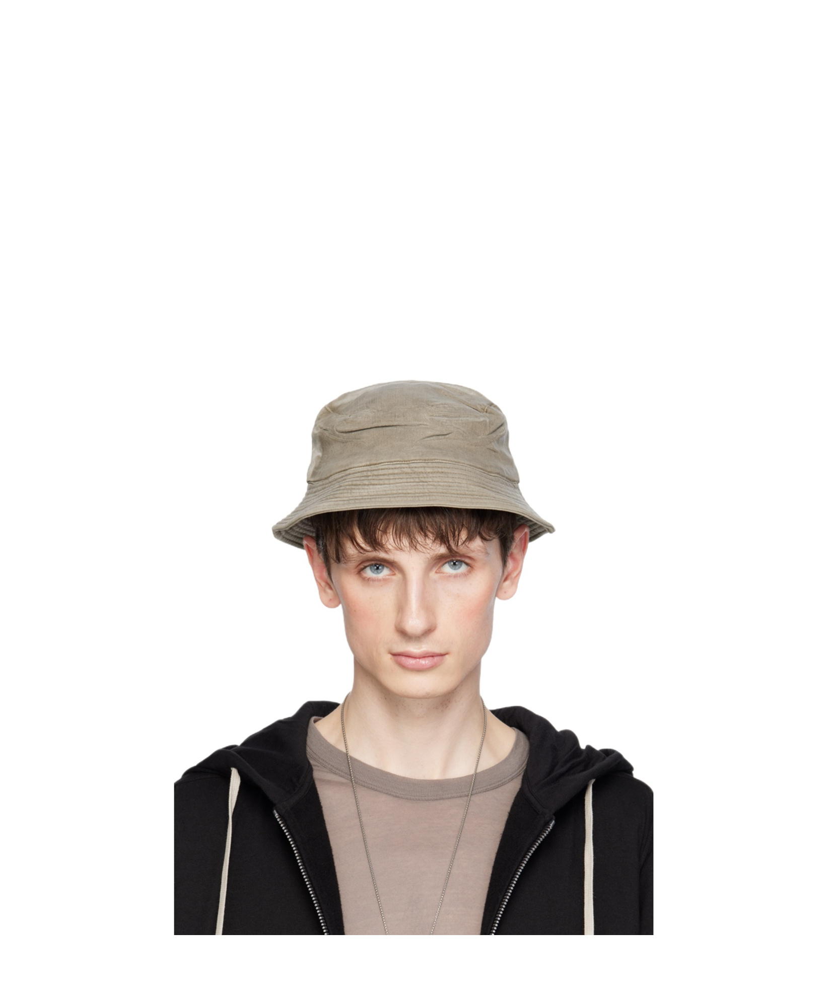 Rick Owens Drkshdw Off-white Gilligan Narrow Brim Bucket Hat In Nude