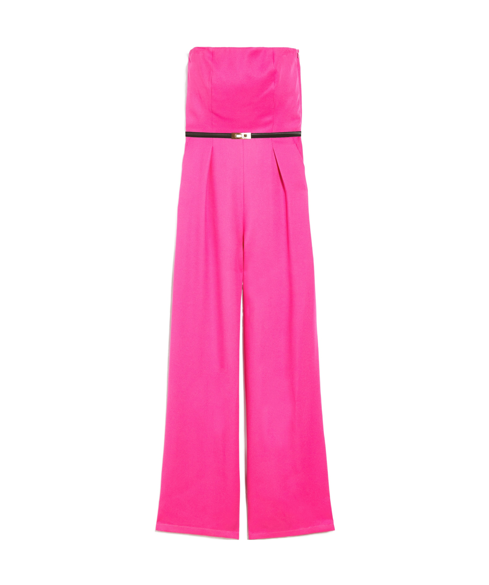 Max Mara Studio Strapless Belted Jumpsuit In Pink