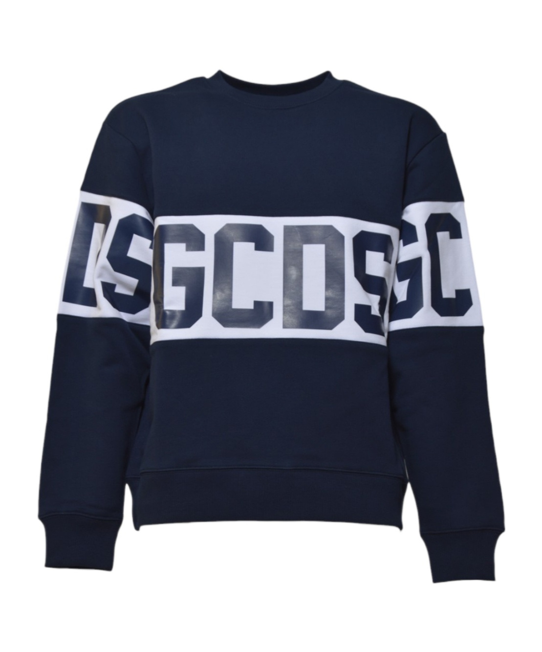 Gcds Cotton Sweatshirt With Contrasting Logo Band In Black