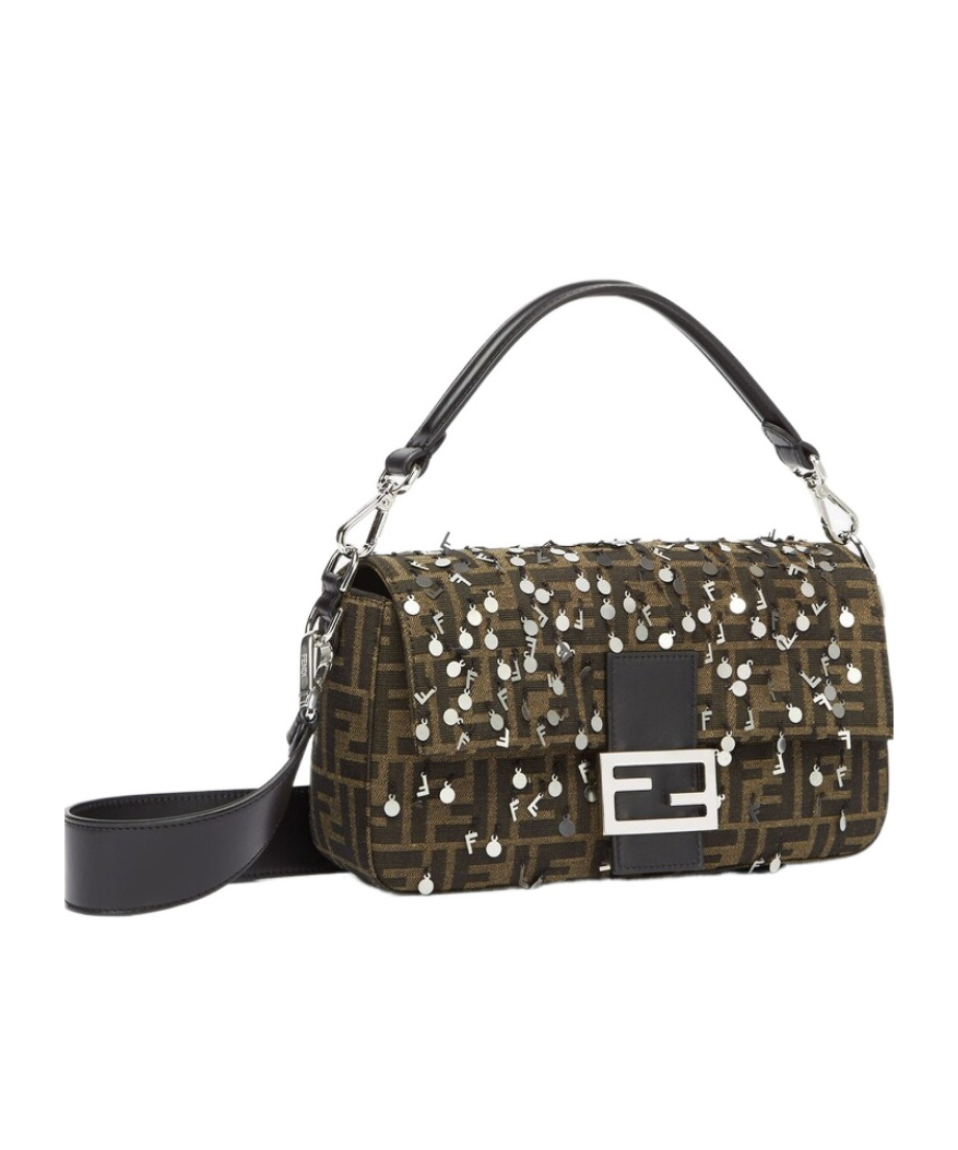 FENDI FENDI SEQUIN EMBELLISHED BAGUETTE BAG