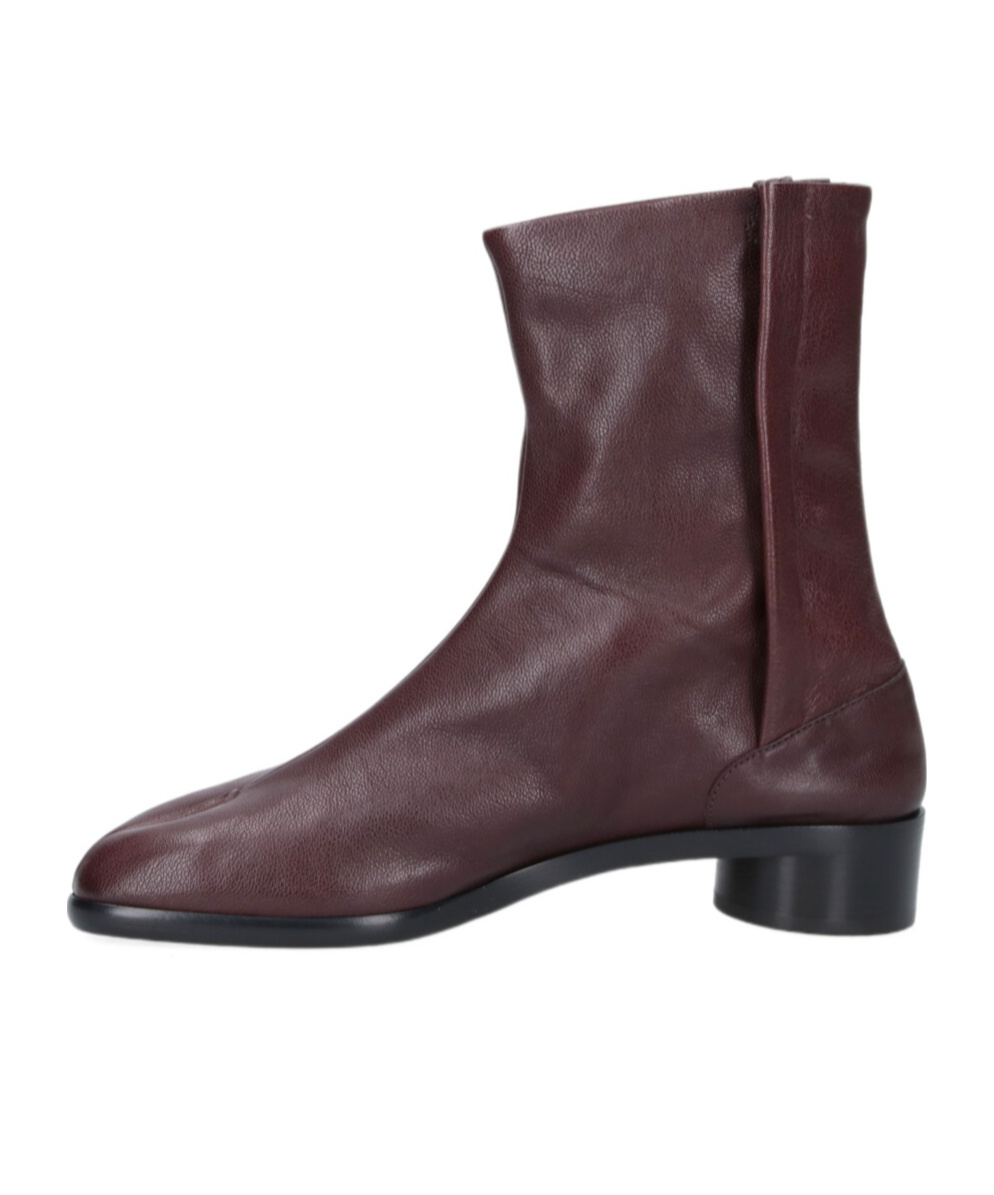 Maison Margiela Textured Ankle Boots Block Heel In Brown