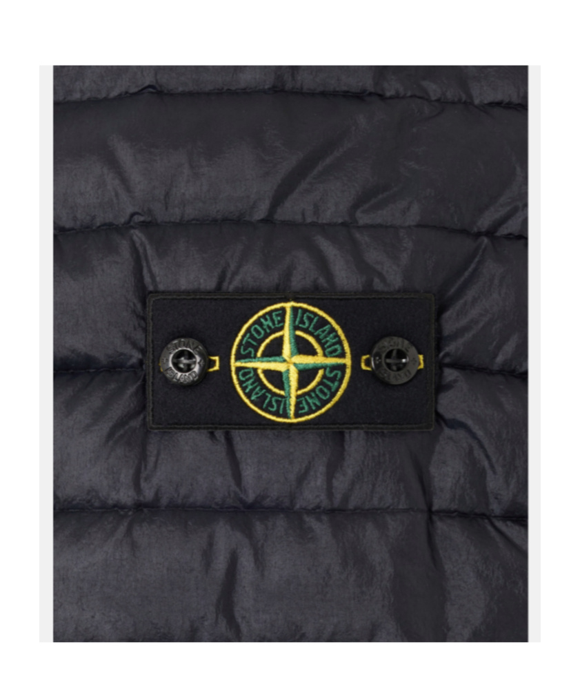 Stone Island Hooded Down Jacket With Anti-drop And Zip Pockets In Black