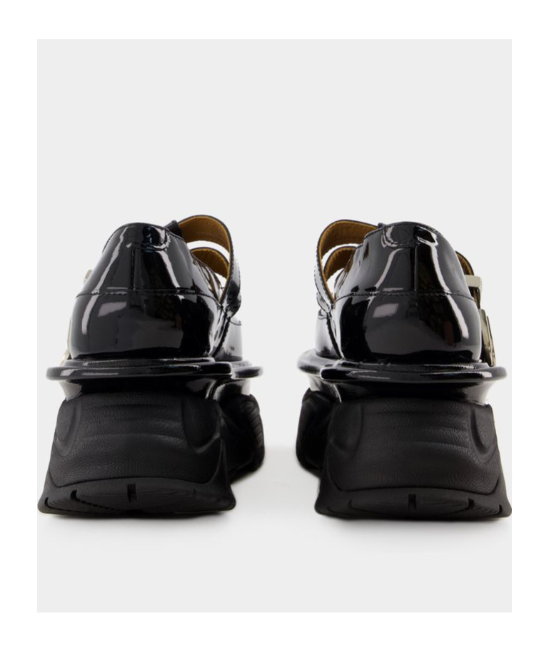 Shop Toga Pulla Buckled Platform Loafers In Black