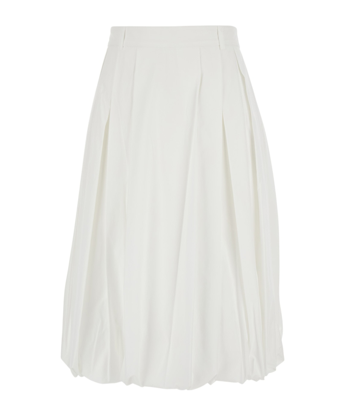Dunst White Skirt With Balloon Design And Pleated Details In Cotton Blend Woman