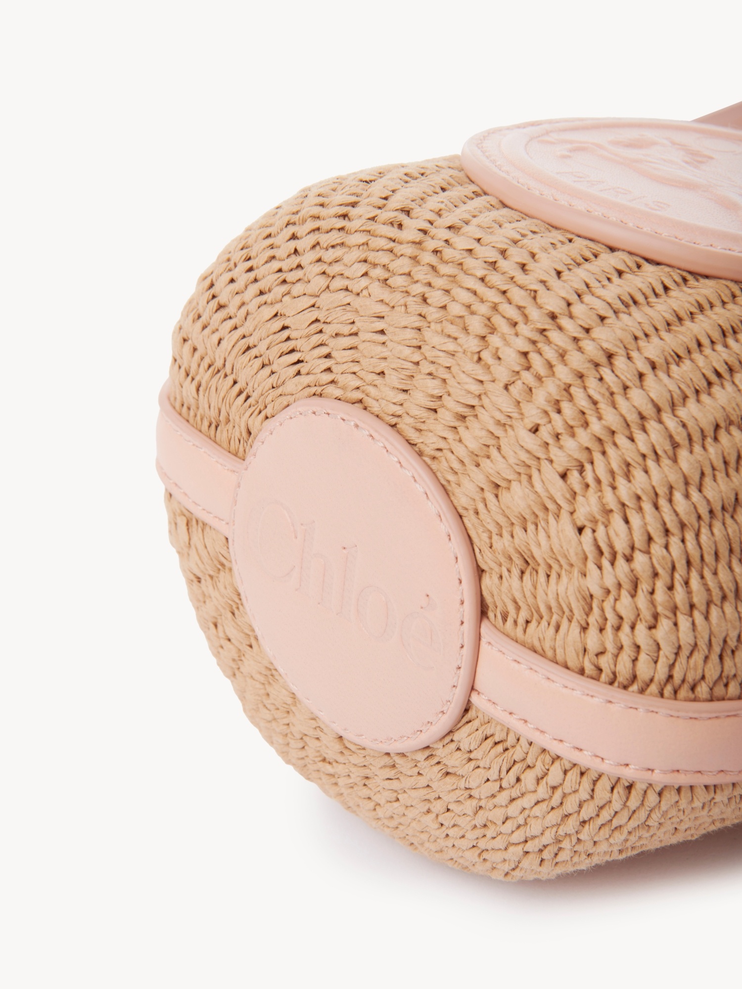 Chloé Pink Mini Horse Medal Basket Bag In Nude