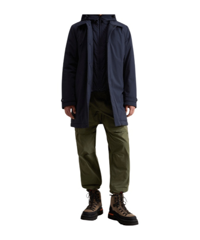 Woolrich Textured Navy Blue Padded Jacket In Blue