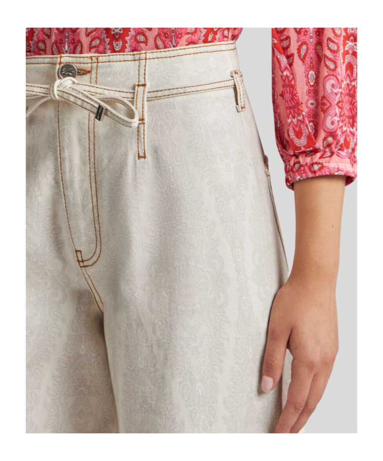 Etro Wide-leg Denim Jeans With High Waist In White
