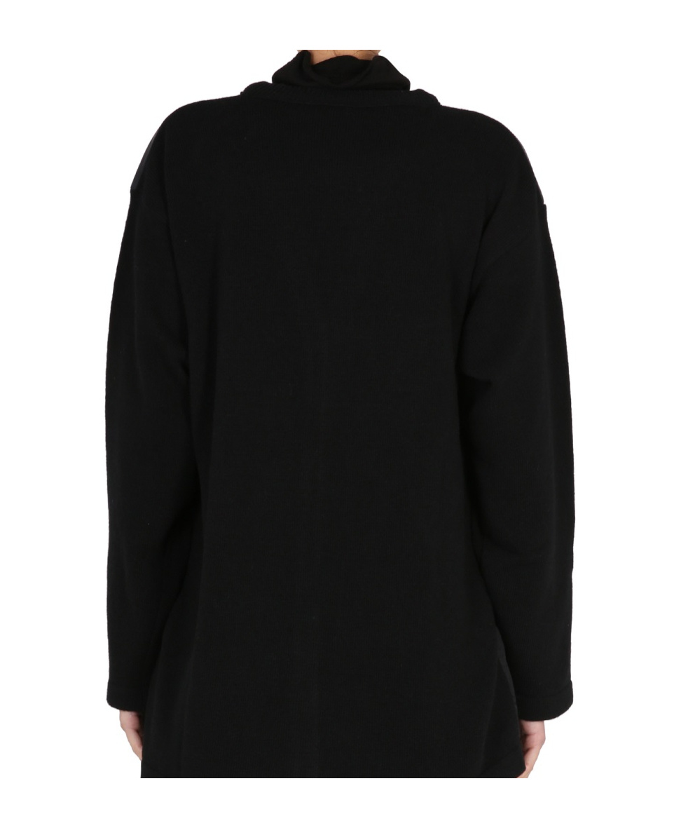 Aspesi Knitwear Cardigan With Padded Front Panel In Black