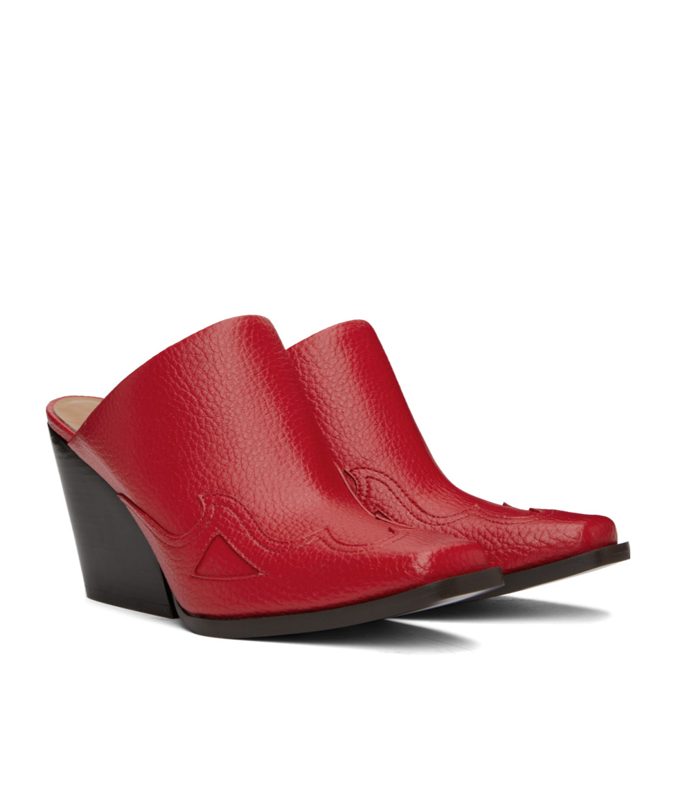 Stella Mccartney Cowboy Cloudy Muller Heels In Red