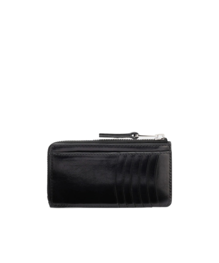 Lemaire Patina Zip Coin Card Holder In Black