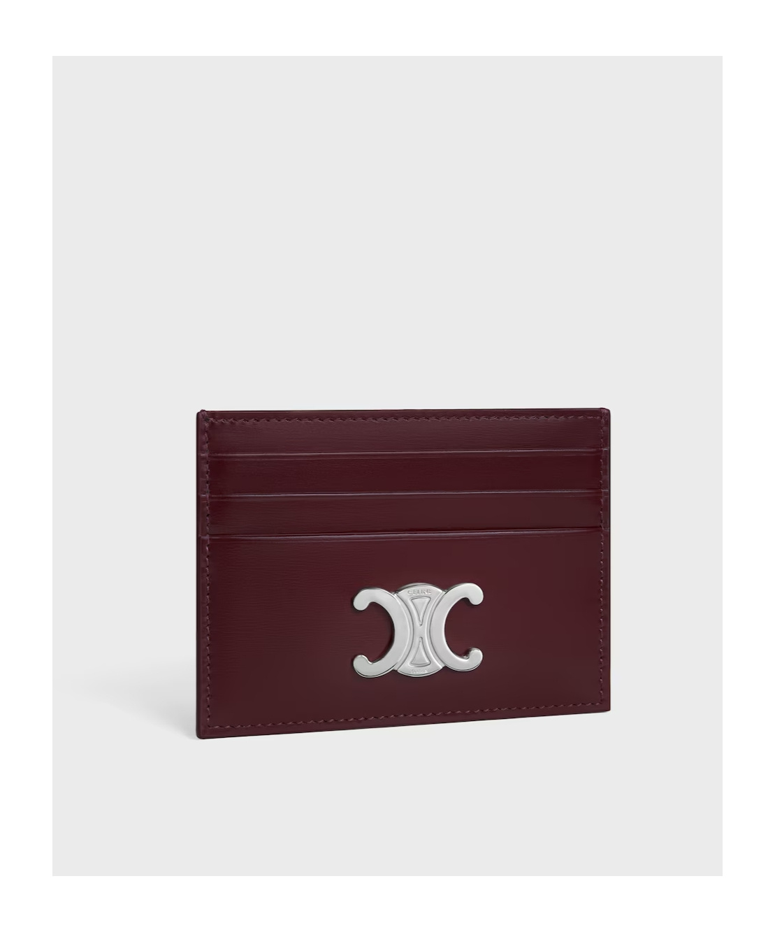 Celine Card Holder Triomphe In Shiny Calfskin