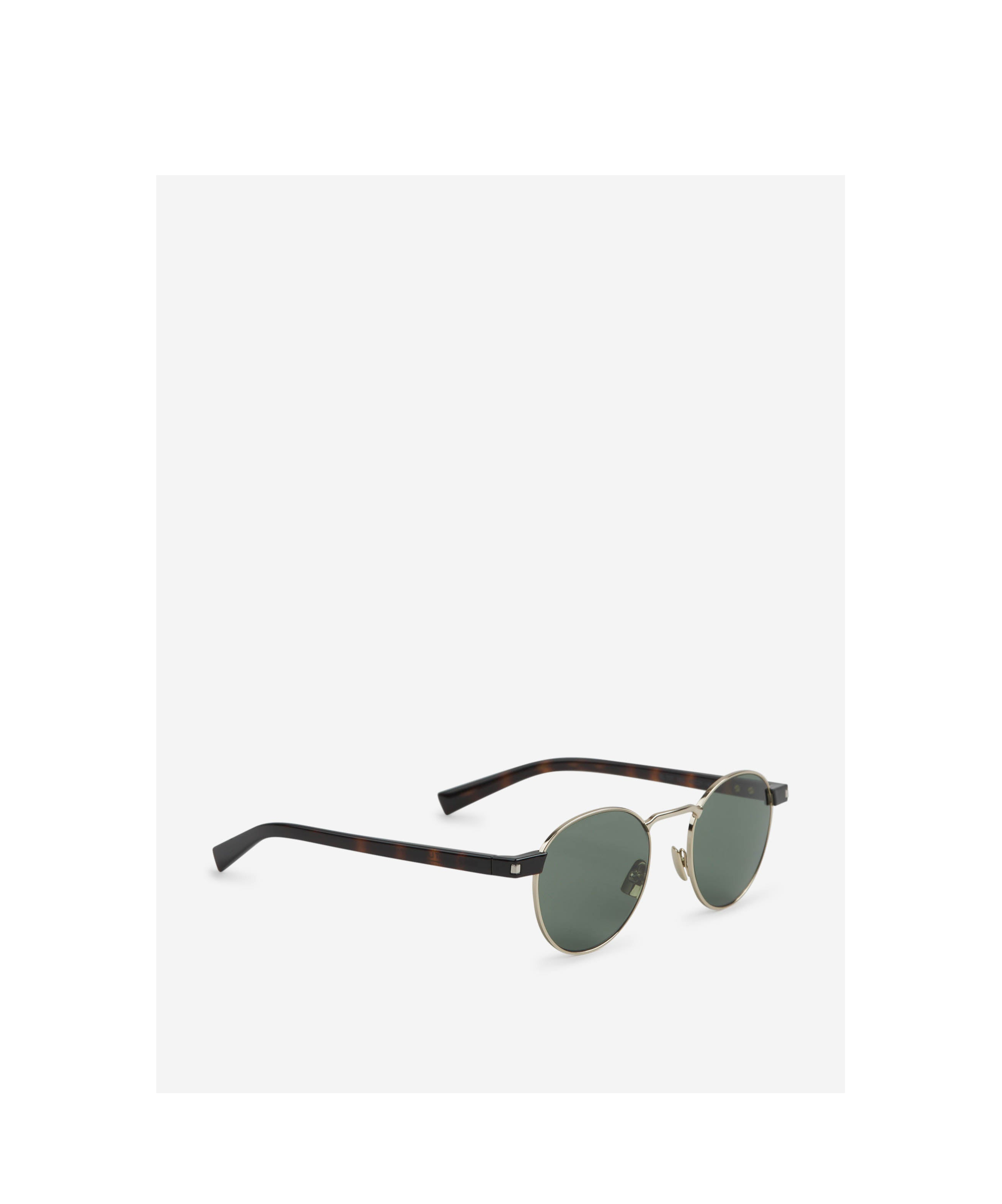 Saint Laurent Round-frame Gold-tone And Tortoiseshell Acetate Sunglasses In Gray