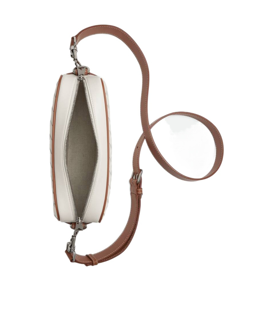 Bottega Veneta Small Woven Camera Bag In White